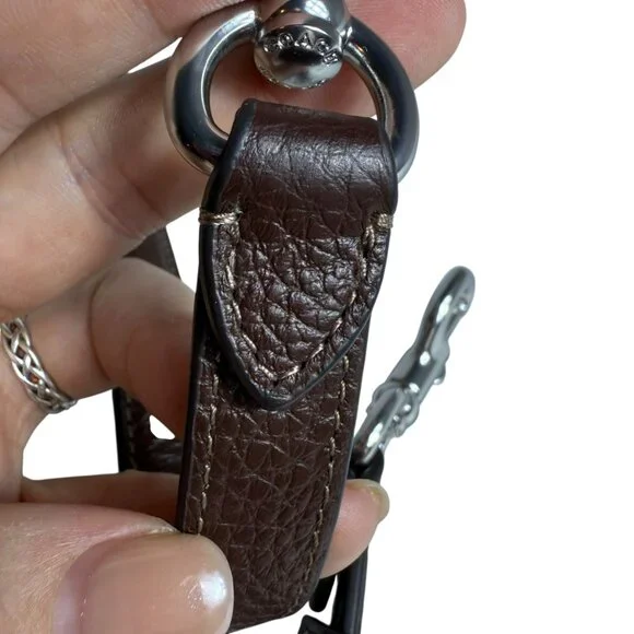 Coach Adjustable Leather Crossbody Strap – Dark Chocolate Brown, Silver Hardware - Picture 3 of 8